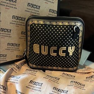 Gucci Black and Gold Star Pattern Bag